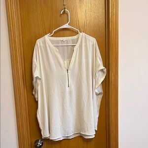 Maurices White Blouse with Zipper Accent